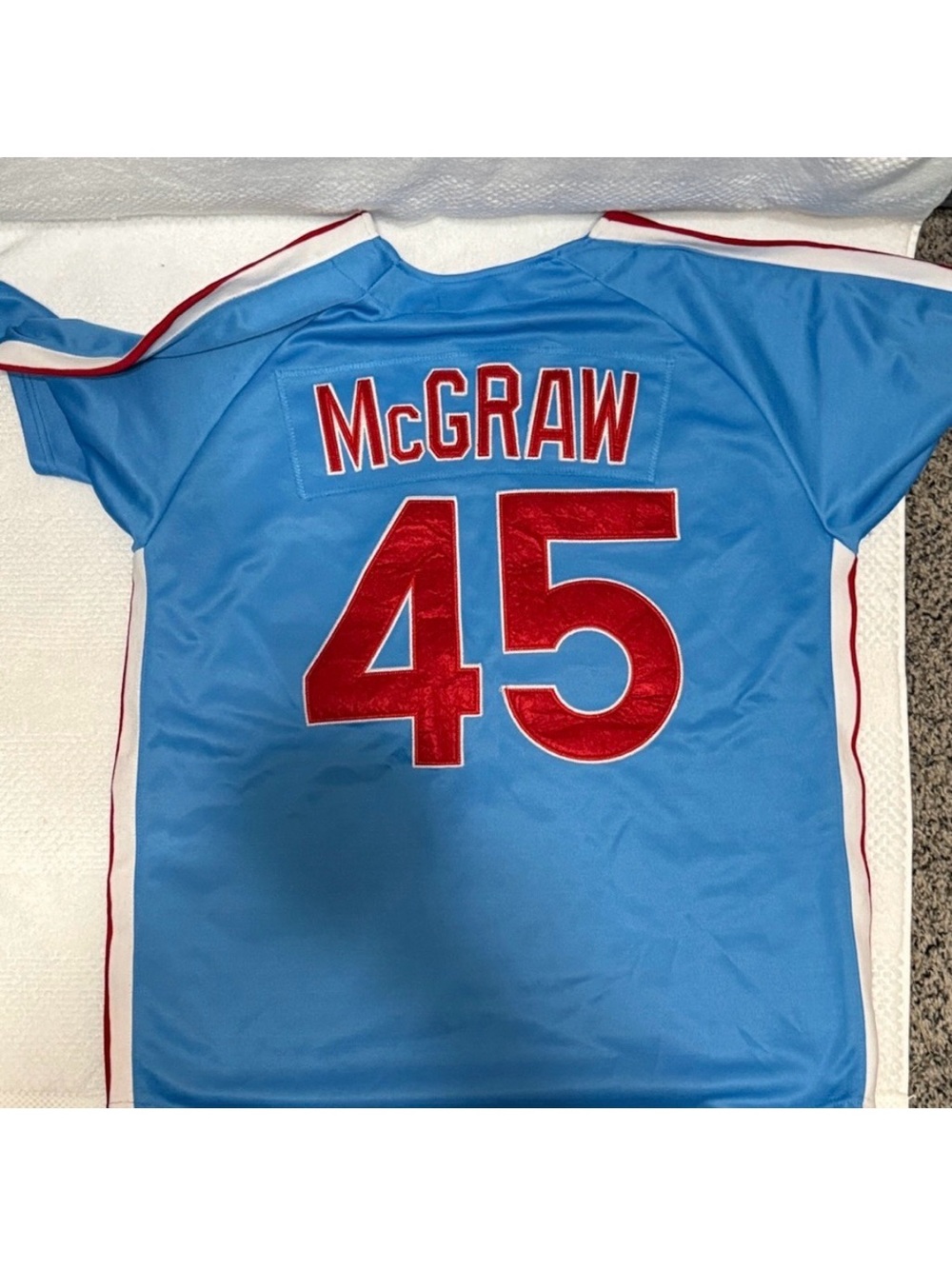 Philadelphia Phillies Retro 1980 Tug McGraw #45 Mitchell & Ness Baseball Jersey